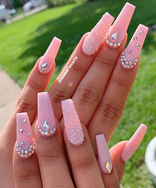 Light Pink Coffin Acrylic Nails