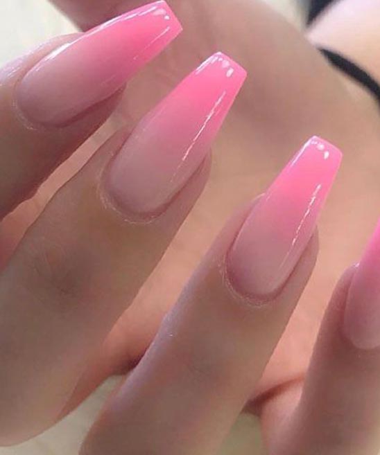 Light Pink Coffin Nails With Design