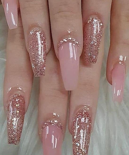 Light Pink Coffin Shape Nails
