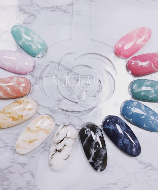 Light Pink Marble Nails