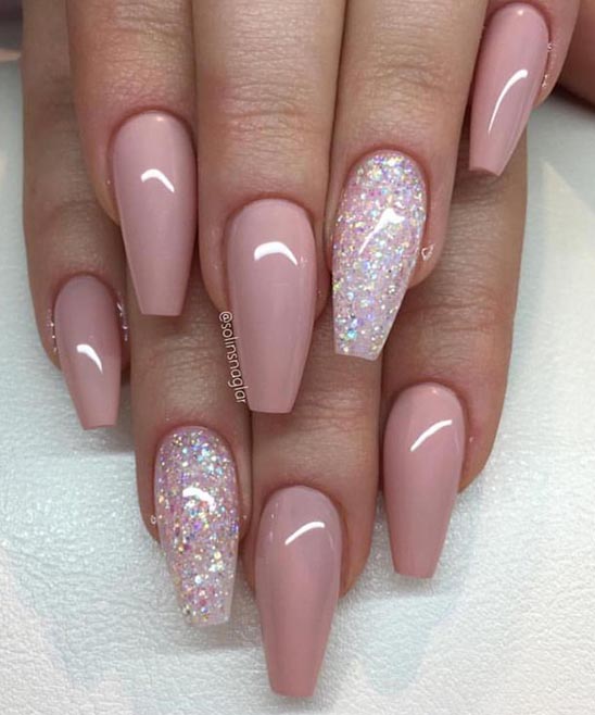 Light Pink Ombre Coffin Nails