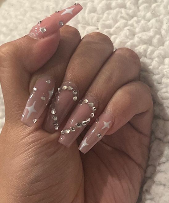 Light Pink Short Coffin Acrylic Nails