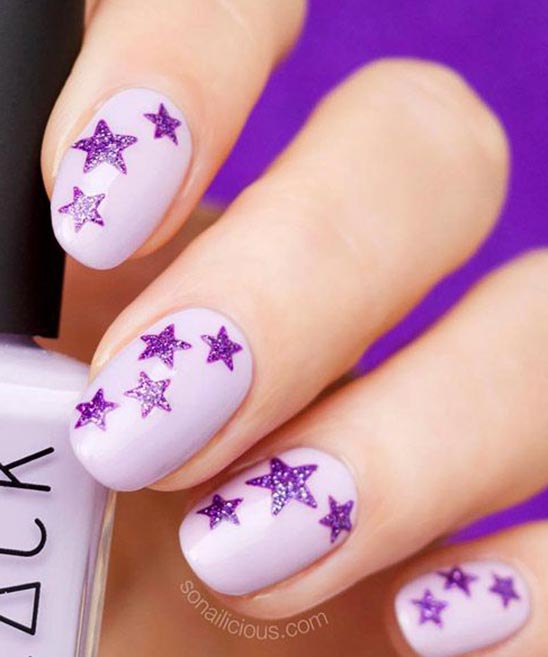 Light Purple Nails With Design