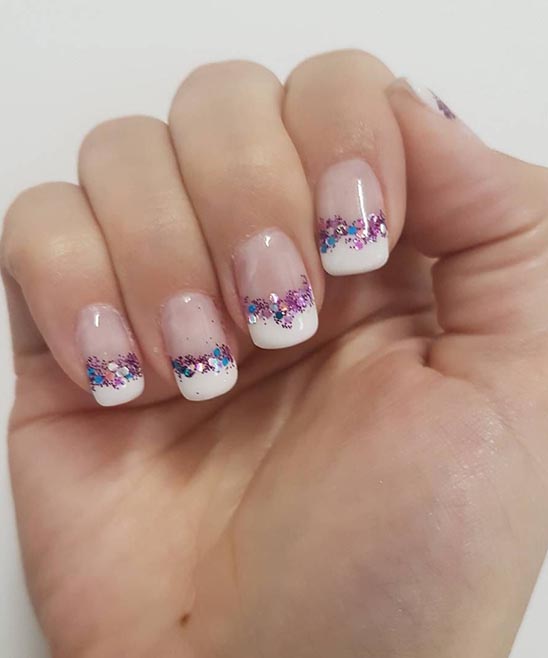 Light Purple Nails With White Design