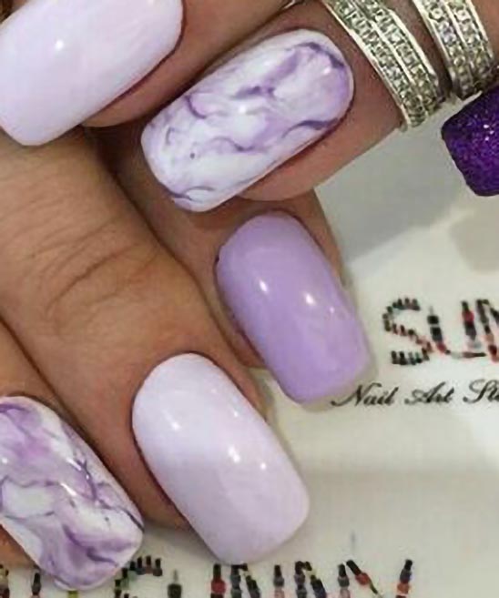 Light Purple and Silver Nail Designs