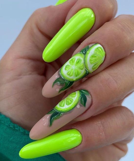 Lime Green Nail Designs With Rhinestones
