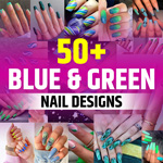 Lime Green and Blue Nail Designs