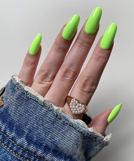 Lime Green and Orange Nail Designs