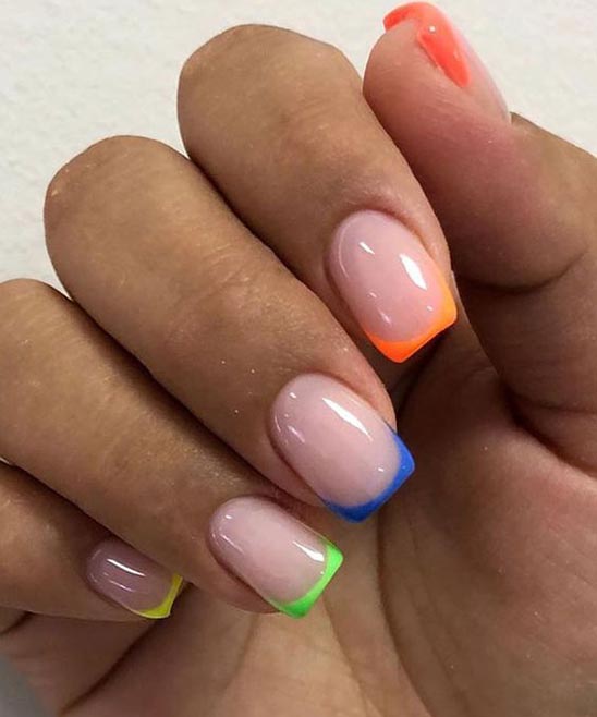 Long French Tip Acrylic Nails with Design