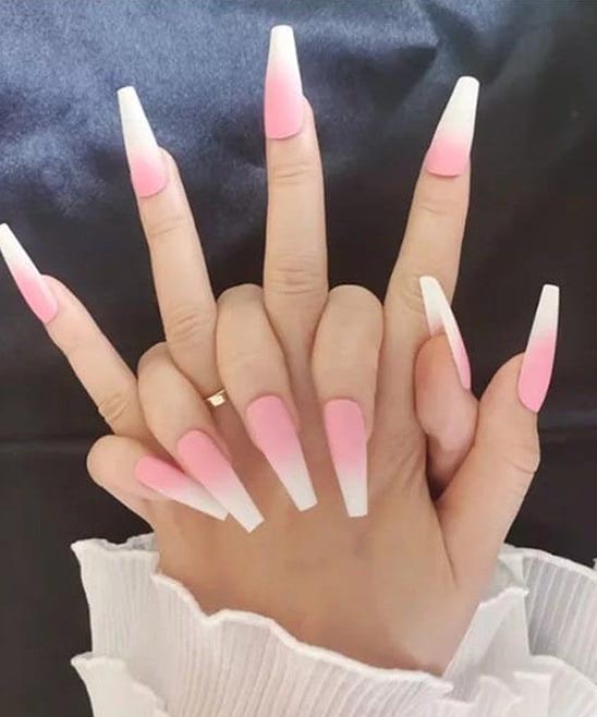 Long Pink Coffin Nails