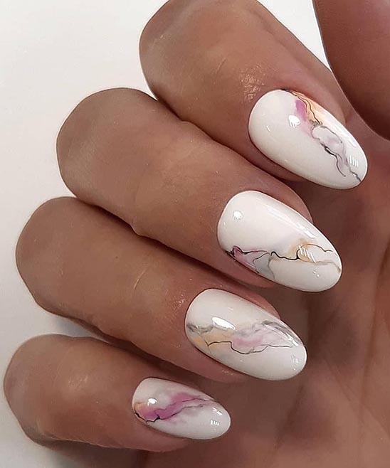 Marble French Nails