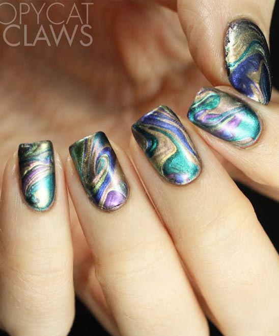 Marble Tie Dye Nails