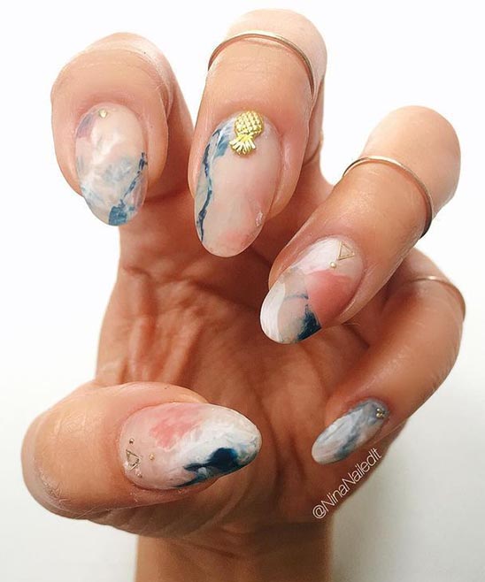 Marble Tip Nails