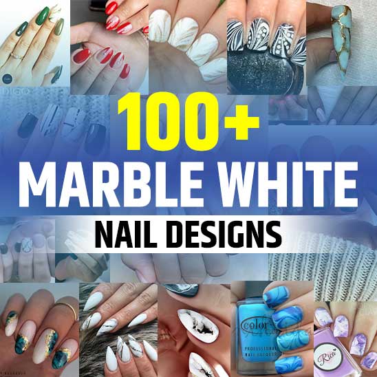 Marble White Nails