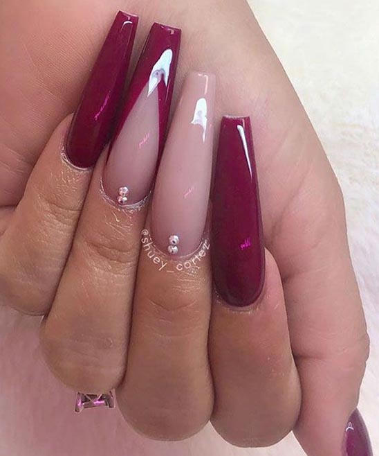 50+ Burgundy Acrylic Nails (2024) - TailoringinHindi