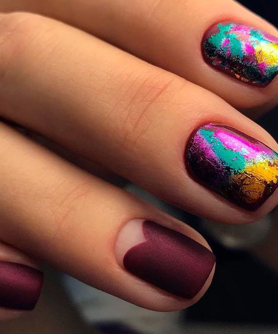 Matte Burgundy Acrylic Nails