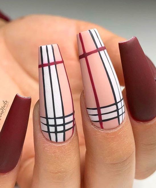 Matte Burgundy Pointy Nails