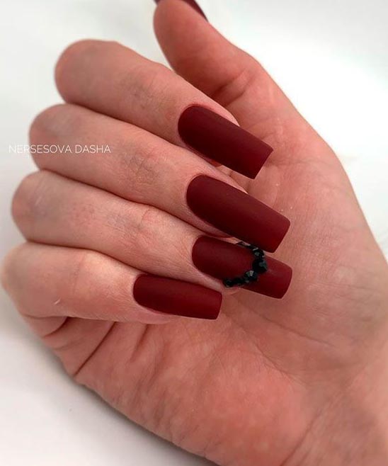 Matte Burgundy Press on Nails