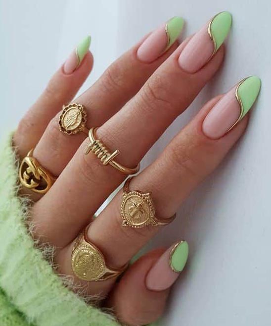 Mint Green Design Nails