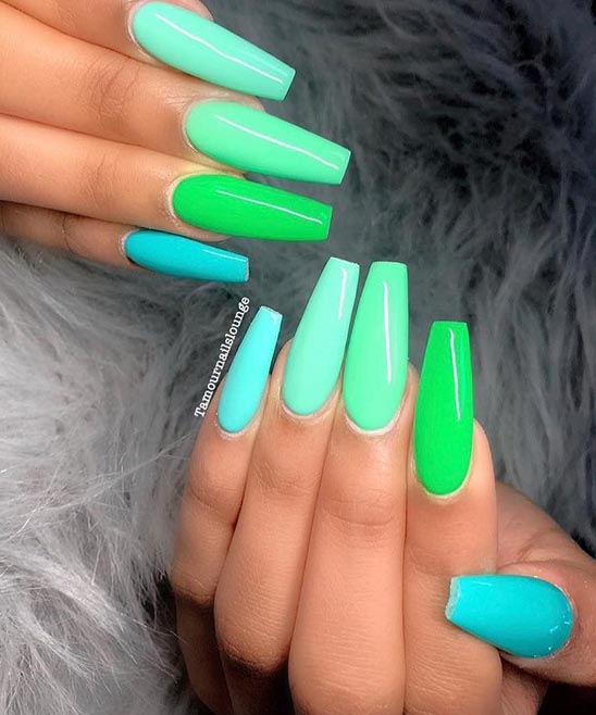 Mint Green Nail Art Design