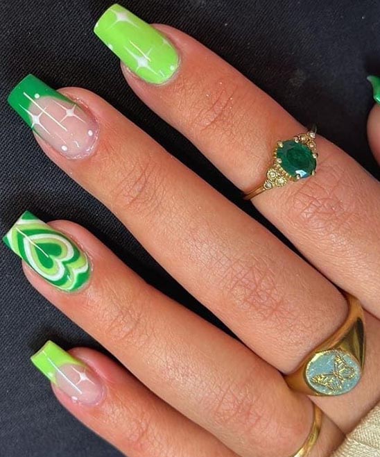 Mint Green Shamrock Nail Designs
