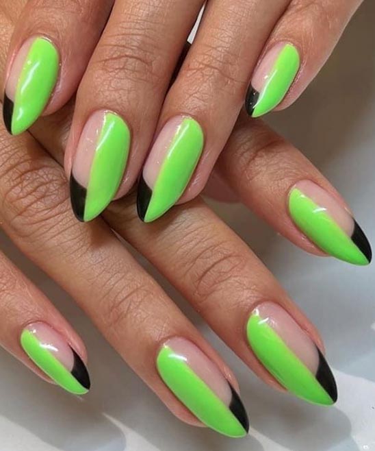 Mint Green and Orange Nail Designs