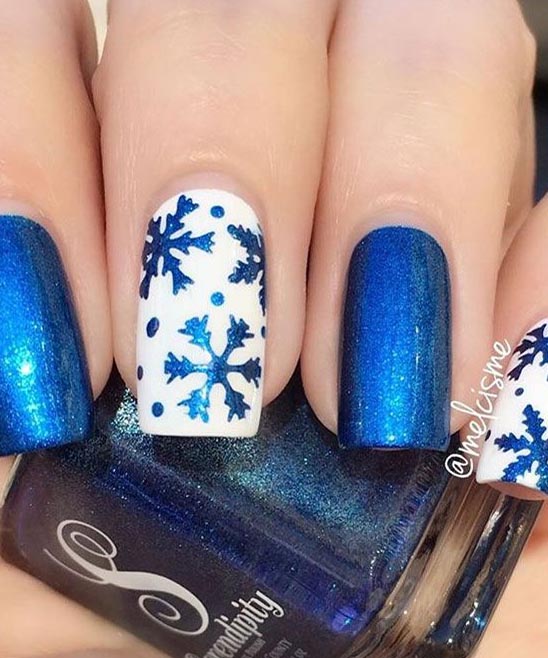 Nail Art Designs Navy Blue Christmas