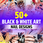 Nail Art With White and Black