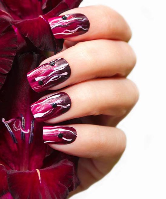Nail Color Burgundy Dress