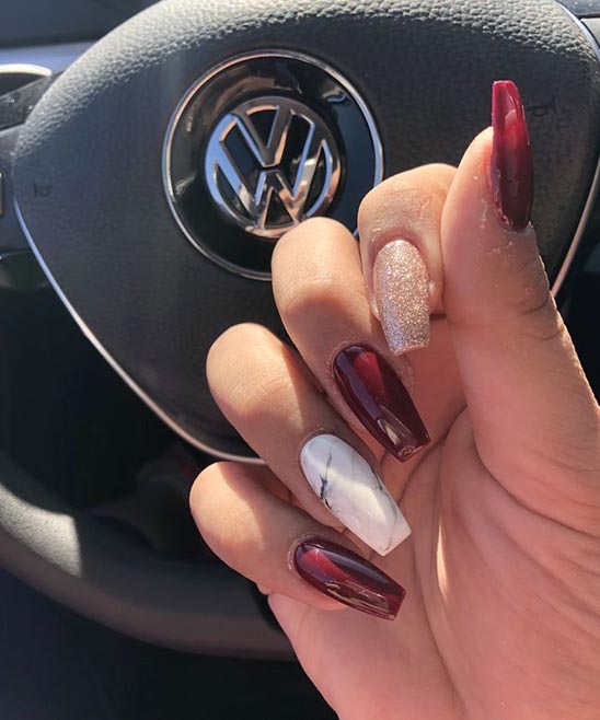 Nail Color With Burgundy Dress