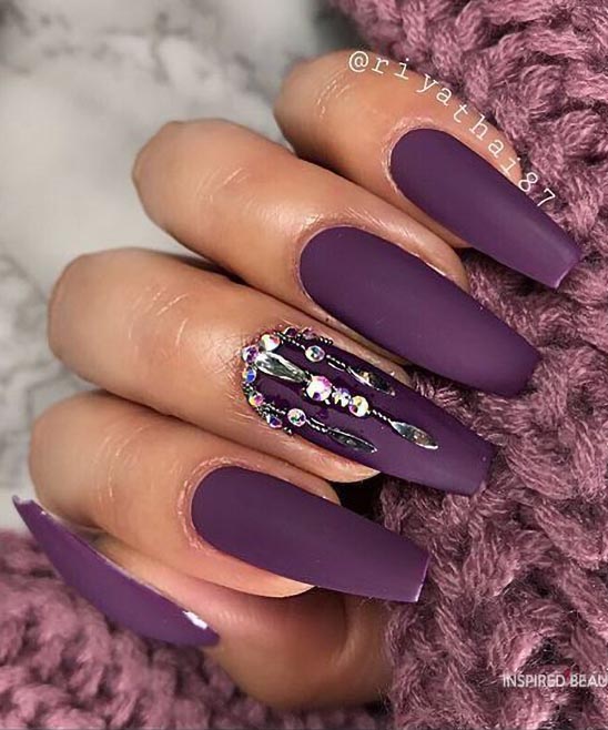 Nail Design Dark Purple