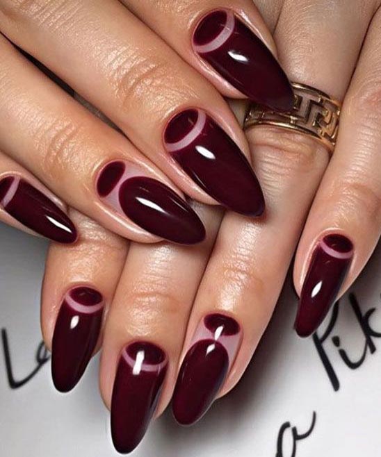 Nail Design With Burgundy Color