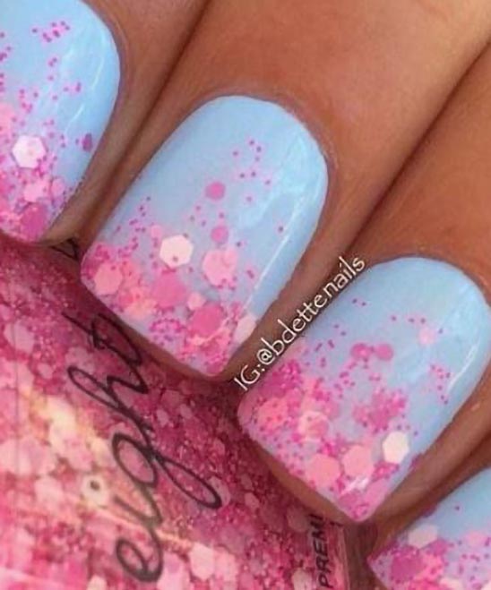 Nail Design With Light Blue