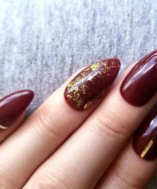 Nail Designs Burgundy and Gold