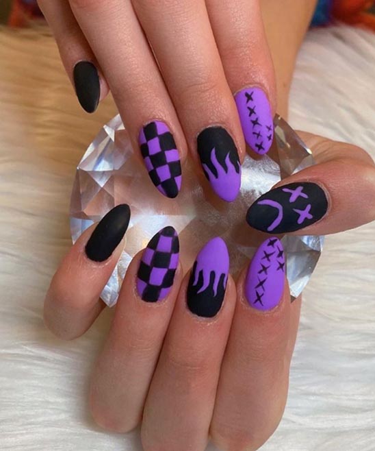 Nail Designs Coffin Purple