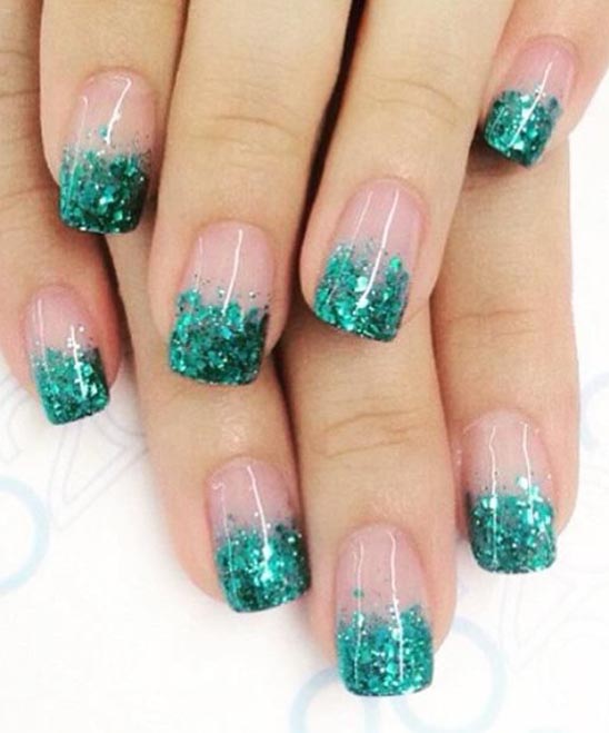Nail Designs French Tip Glitter