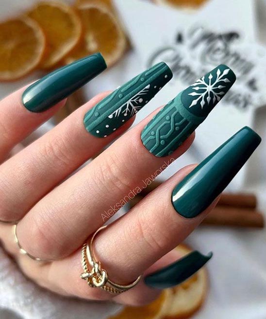 Nail Designs Green and Gold