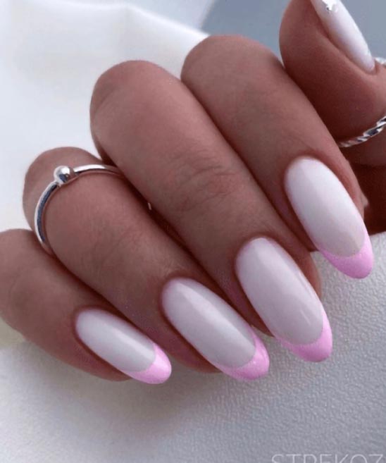 Nail Designs Purple and Pink French Tip Painting