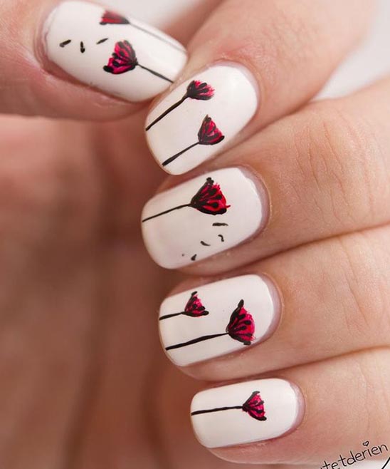 Nail Designs Red Black and White