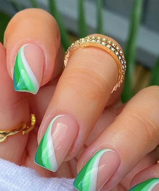 Nail Designs With Green and Pink