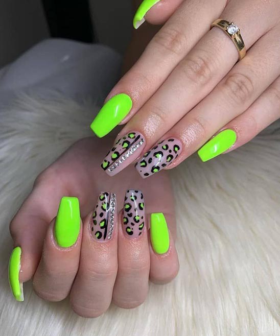 Nail Designs on Light Green