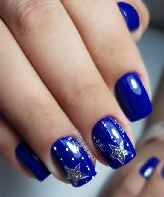 Nail Designs to Go With a Navy Blue Dress