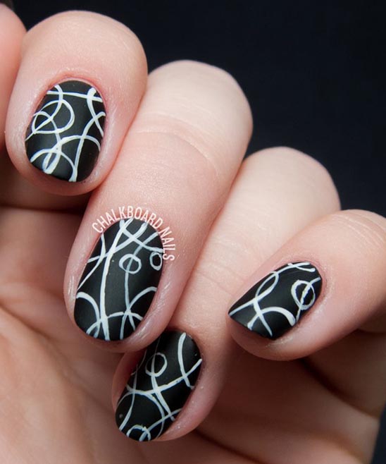 Nail Ideas for Black and White Dress