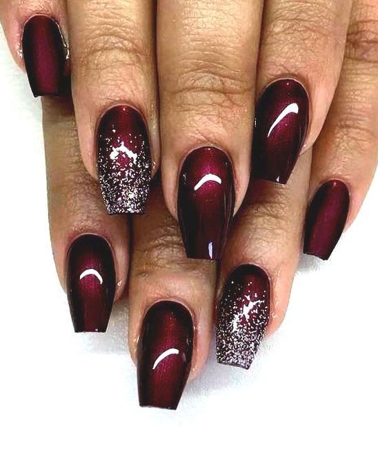Nail Ideas for Homecoming Burgundy