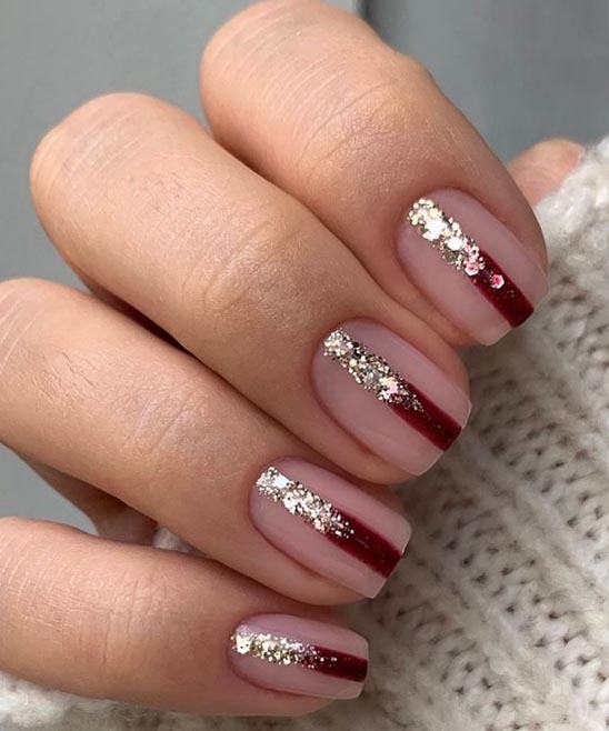 Nail Style and Color Burgundy and Gold