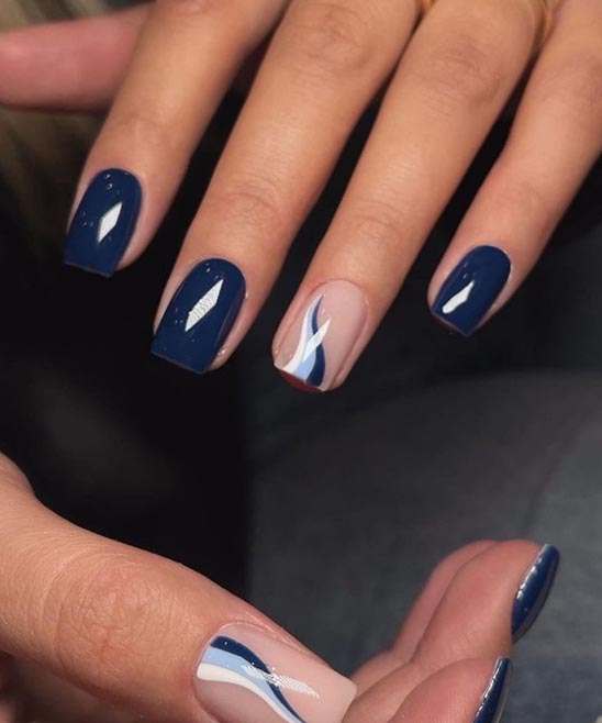 Nails Design Dark Blue