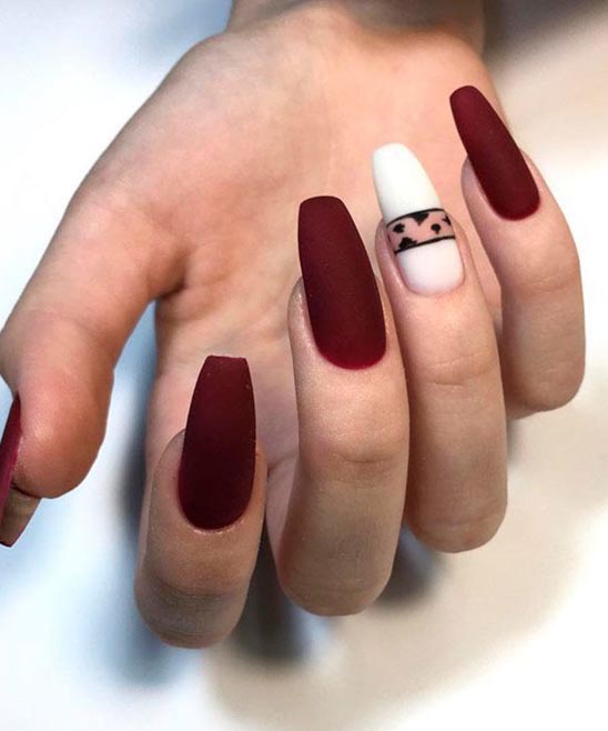 Nails for Burgundy Dress