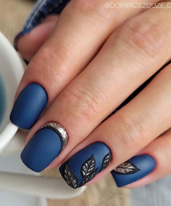 Navy Blue Gel Nail Designs