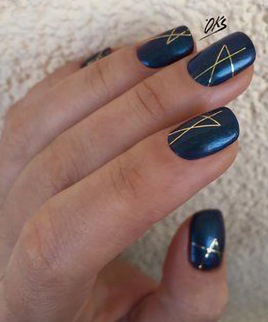 Navy Blue and Silver Nail Designs
