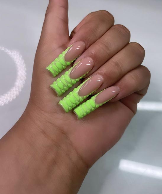 Neon Green Design Nails
